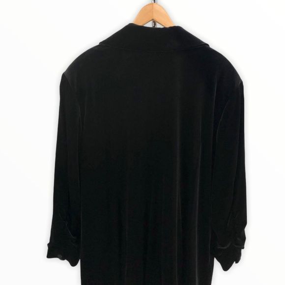 1. State Black Velvet Ruched Sleeve Blazer Dress - Picture 7 of 13